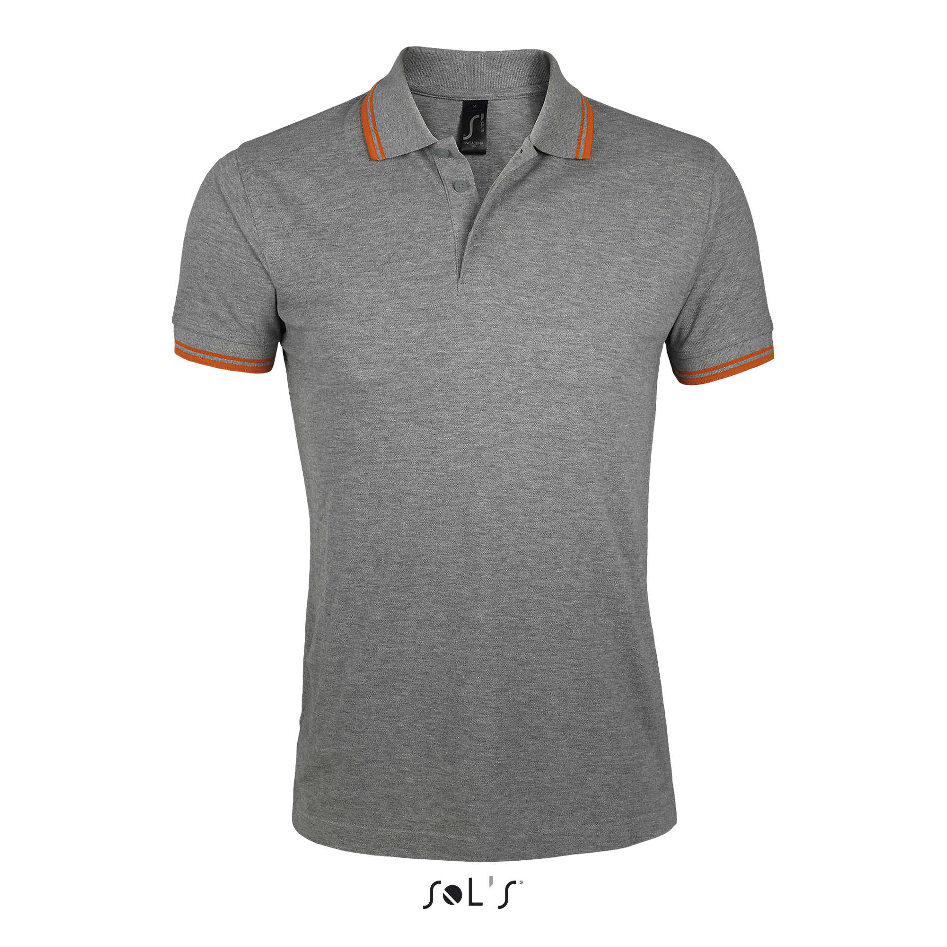 Polo personnalisable Homme 200g - PASADENA Gris Chine/Orange